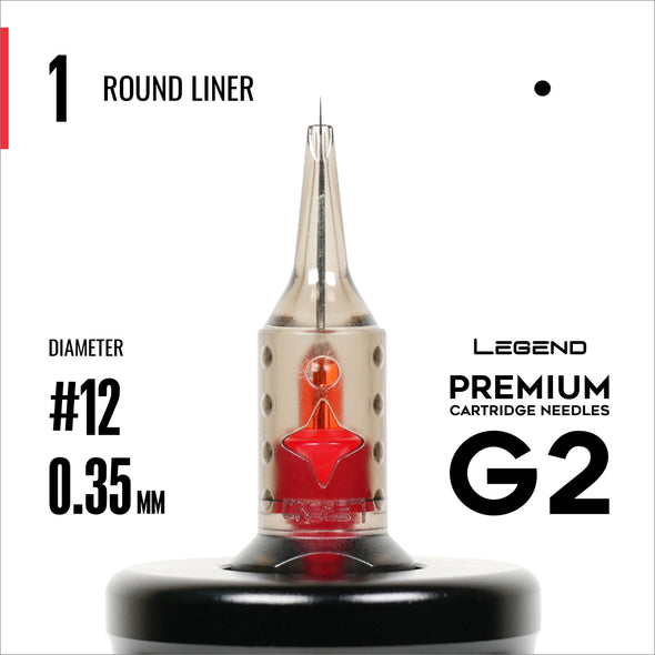 Legend Premium Cartridges G2 (2nd Gen) - Round Liners - #12 (0.35mm) - 20/Box