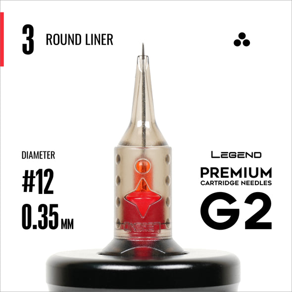 Legend Premium Cartridges G2 (2nd Gen) - Round Liners - #12 (0.35mm) - 20/Box