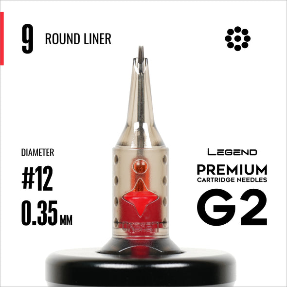 Legend Premium Cartridges G2 (2nd Gen) - Round Liners - #12 (0.35mm) - 20/Box