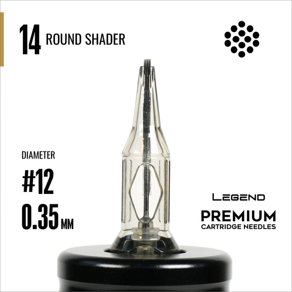 Legend Premium Cartridges - Round Shaders - #12 (0.35mm) - 20/Box