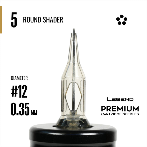 Legend Premium Cartridges - Round Shaders - #12 (0.35mm) - 20/Box