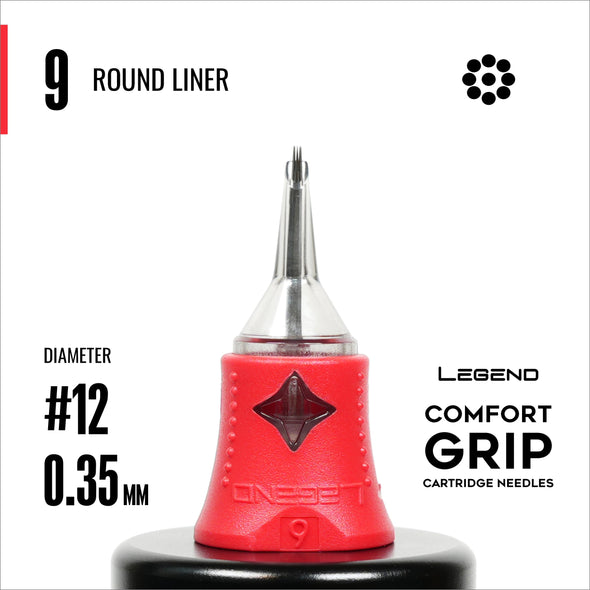 Legend Comfort Grip Cartridges - Round Liners - #12 (0.35mm) - 20/Box