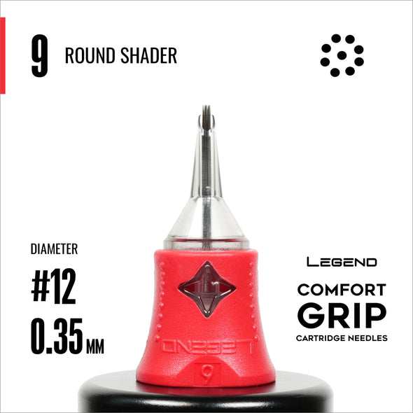 Legend Comfort Grip Cartridges - Round Shaders - #12 (0.35mm) - 20/Box